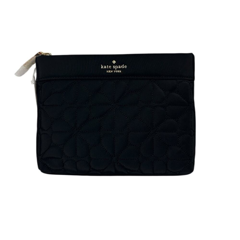 Kate Spade Spade Flower Quilted Cosmetic Pouch Black